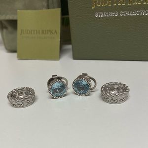 Judith Ripka Sterling Silver Studs with jackets
